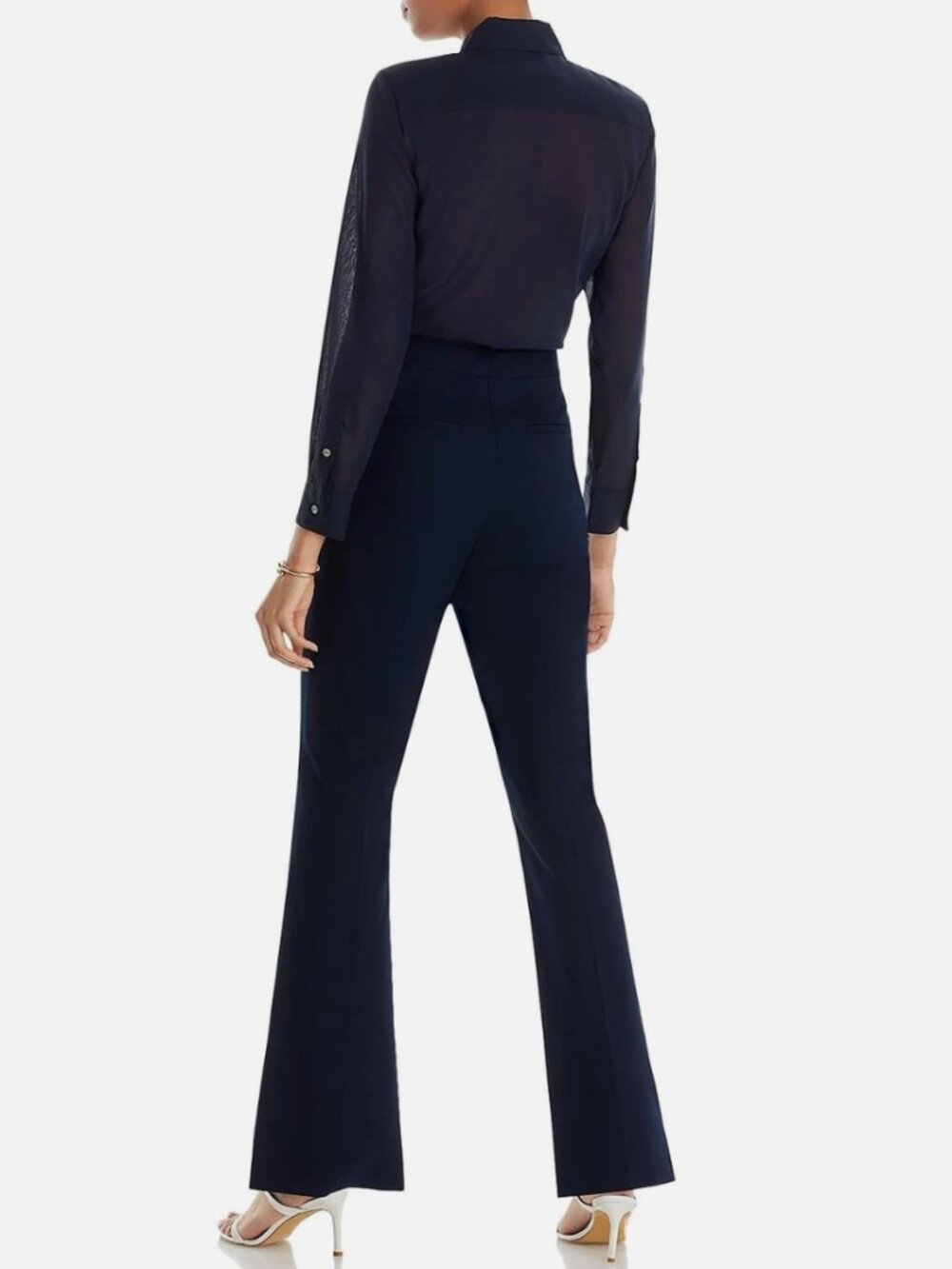 Theory | Peak Lapel Chino Wash Shirt Cotton Blend Jumpsuit | Size M | Navy - Picture 2 of 12